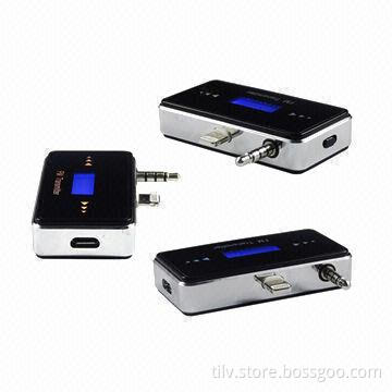 In-car promotional good-quality car FM transmitter/black color